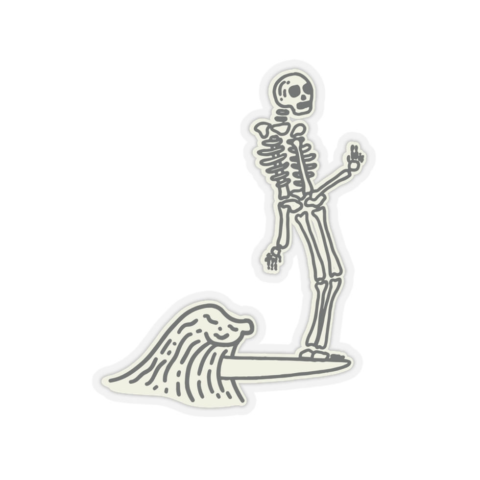 Thumbnail: Surf Skeleton - Sticker