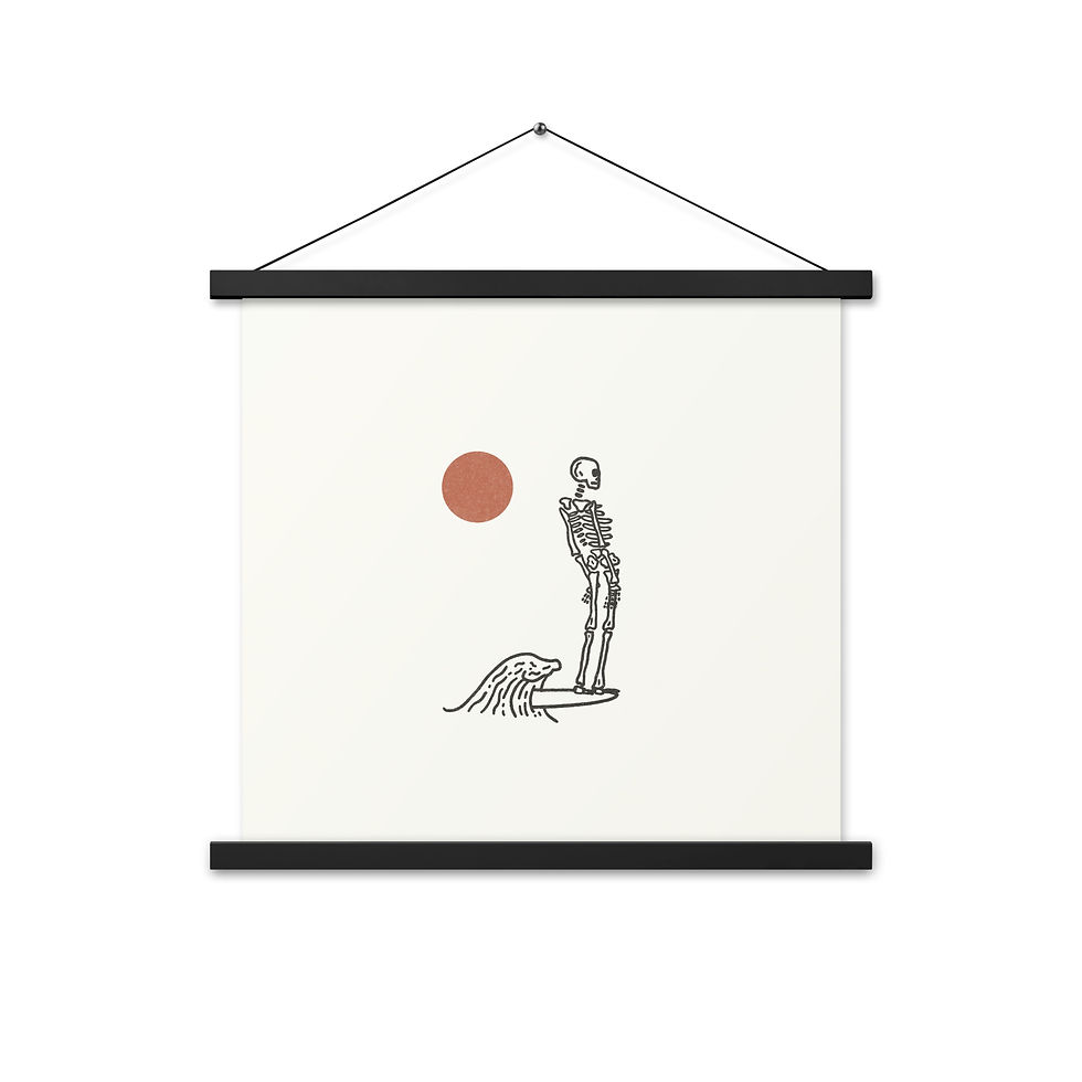 Thumbnail: Surf Skeleton Hanging Print