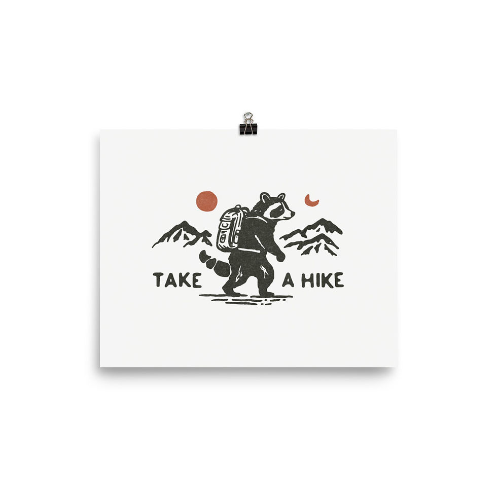 Thumbnail: Take A Hike, Raccoon Print