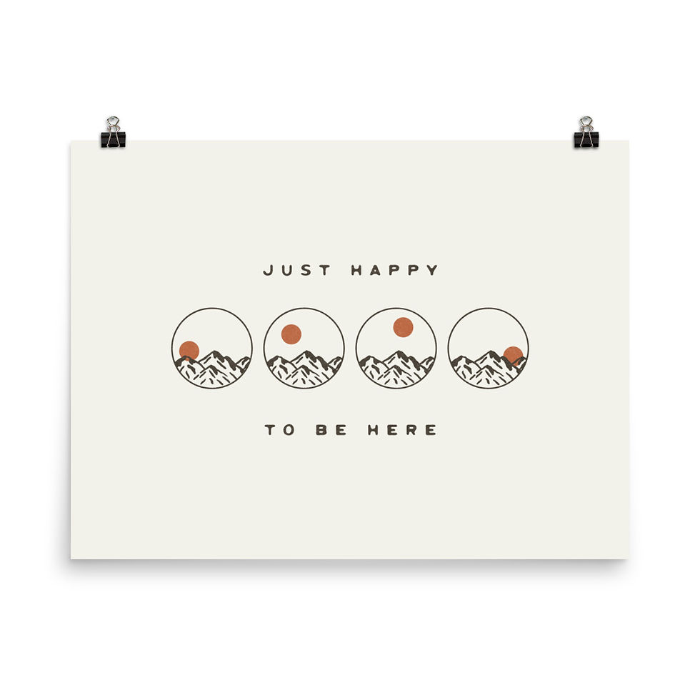 Thumbnail: Mountains, Just Happy To Be Here Unisex T-Shirt