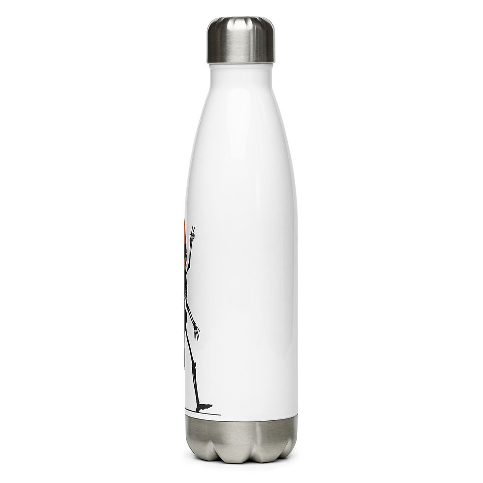 Thumbnail: Hiking Skeleton - Stainless Steel Water Bottle