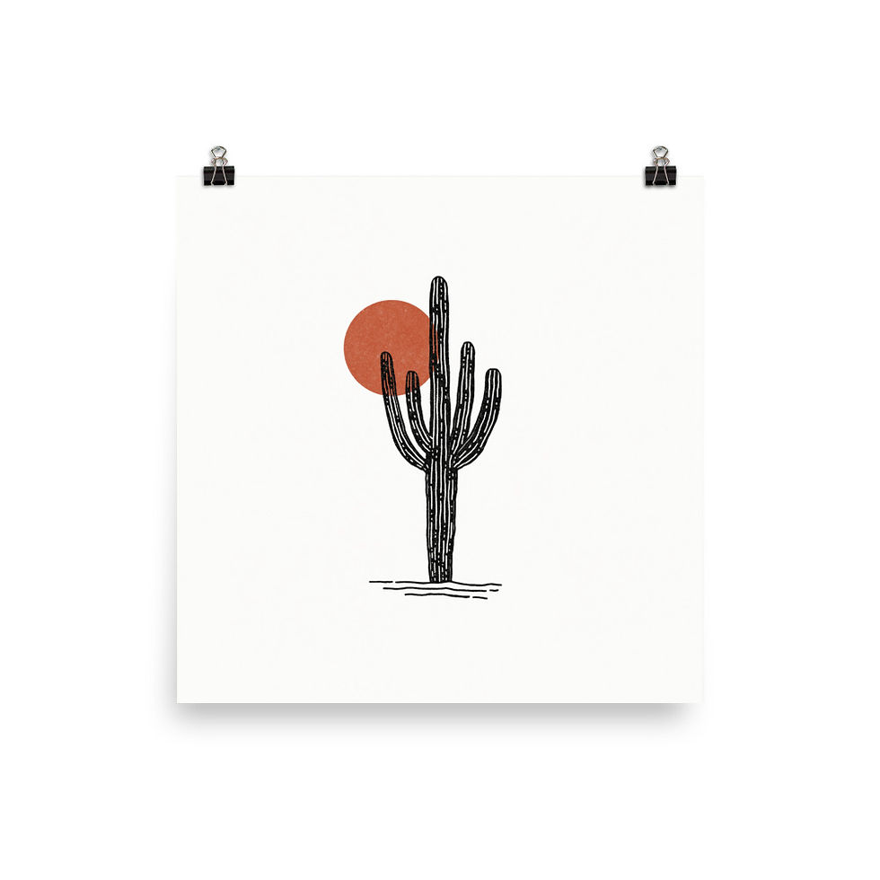 Saguaro and Sun Print