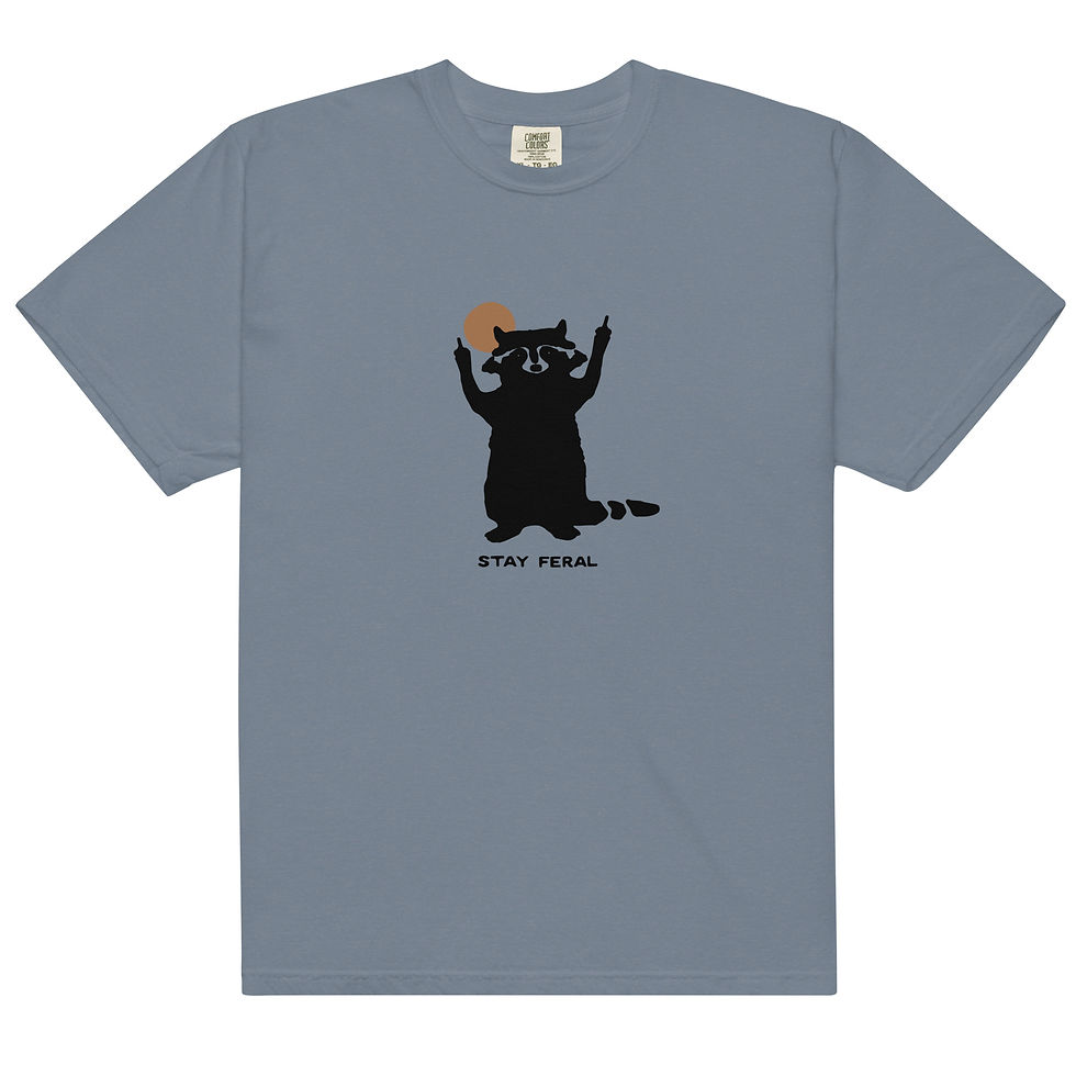 Thumbnail: Stay Feral, Raccoon (front print) Unisex T-Shirt