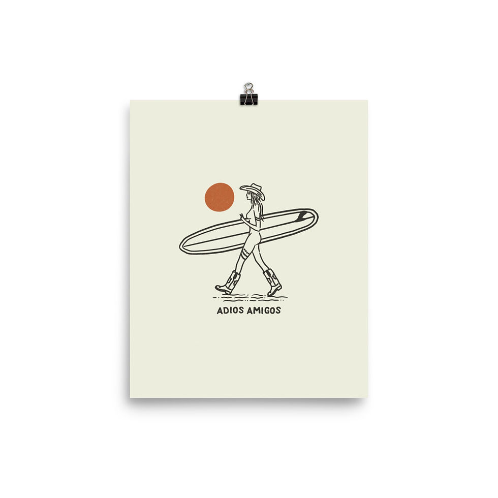 Thumbnail: Adios Amigos, Surf Cowgirl Print