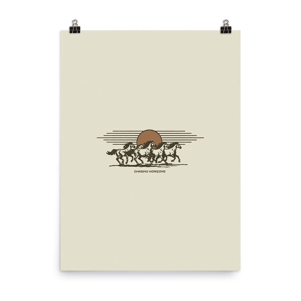 Thumbnail: Chasing Horizons, Horses Print