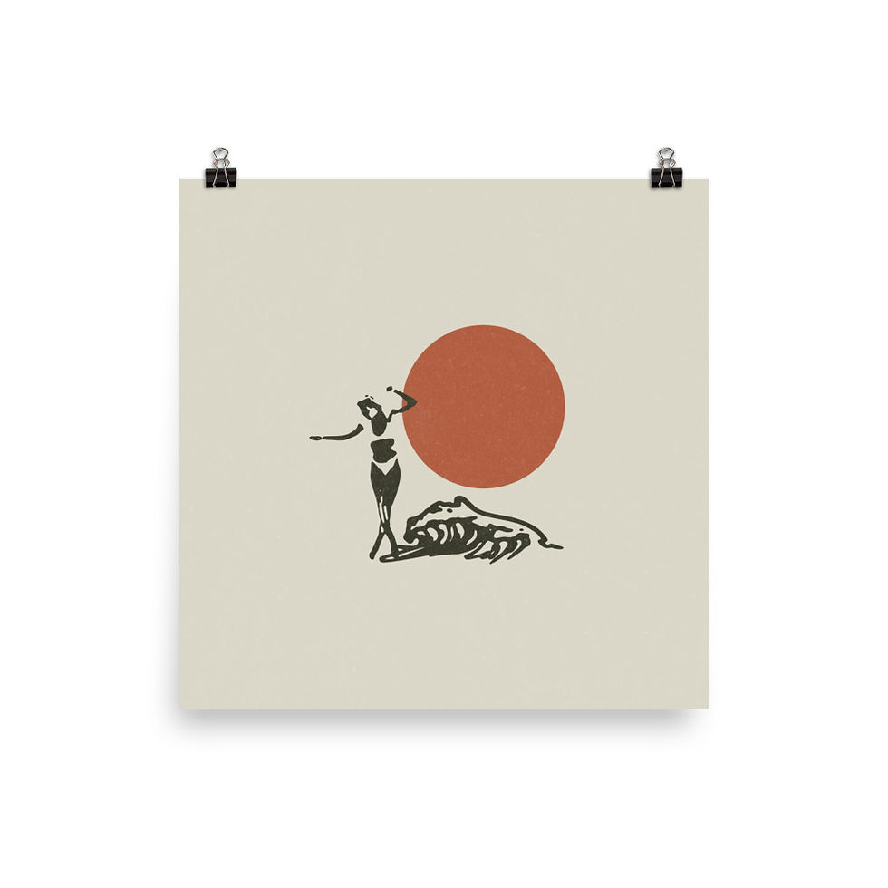 Thumbnail: Queen of the Break - Longboard Surf Lady Print
