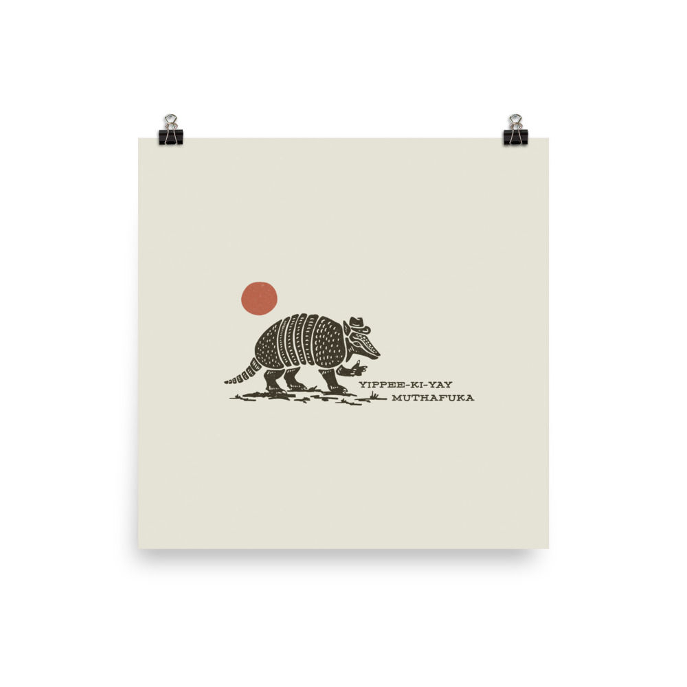 Cowboy Armadillo Print