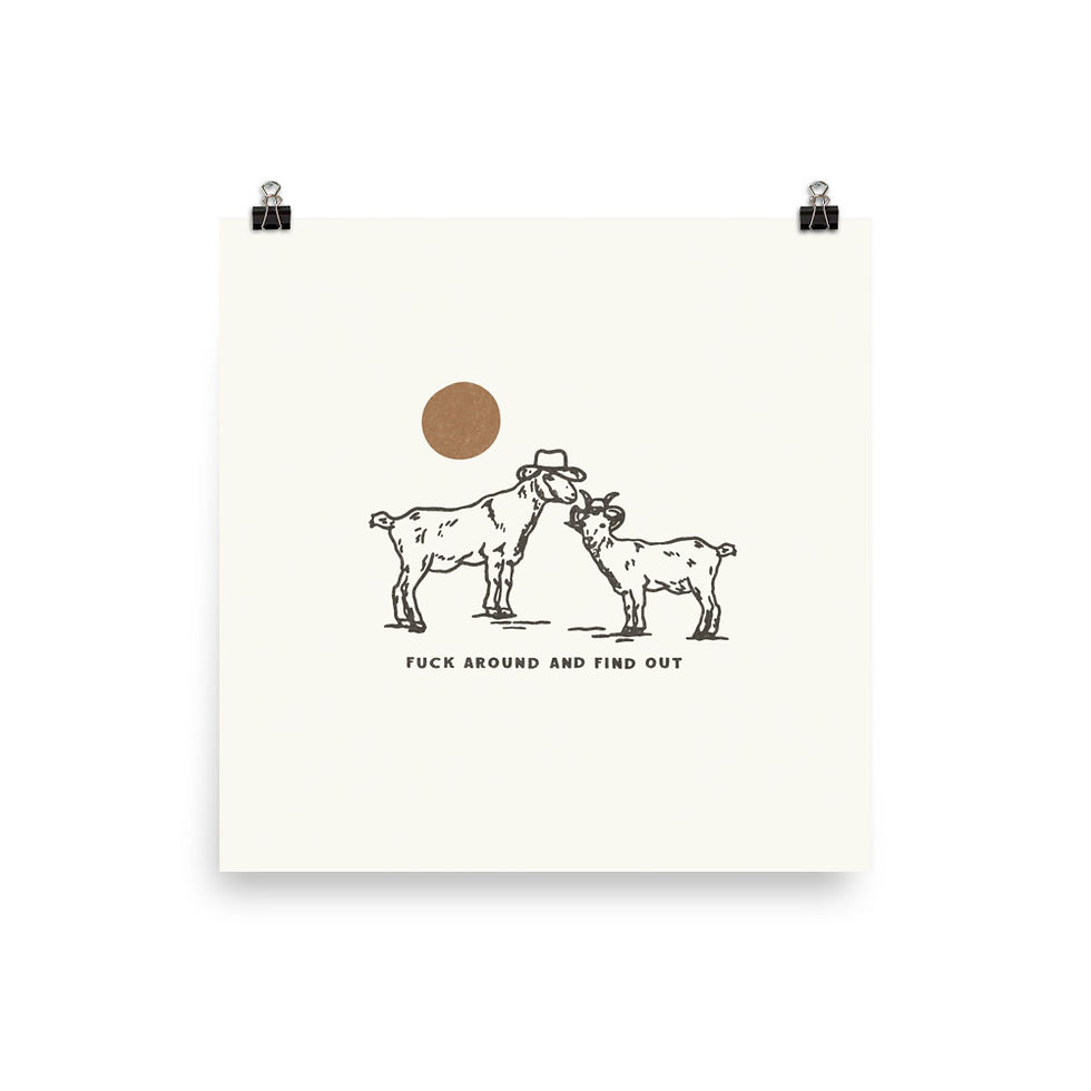 Thumbnail: Cowboy Goats Print