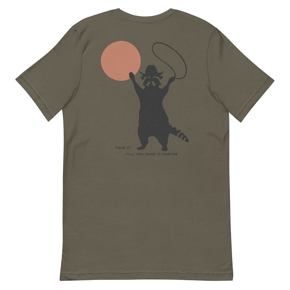 Thumbnail: Raccoon, Fake It Till You Make It Partner - Unisex t-shirt