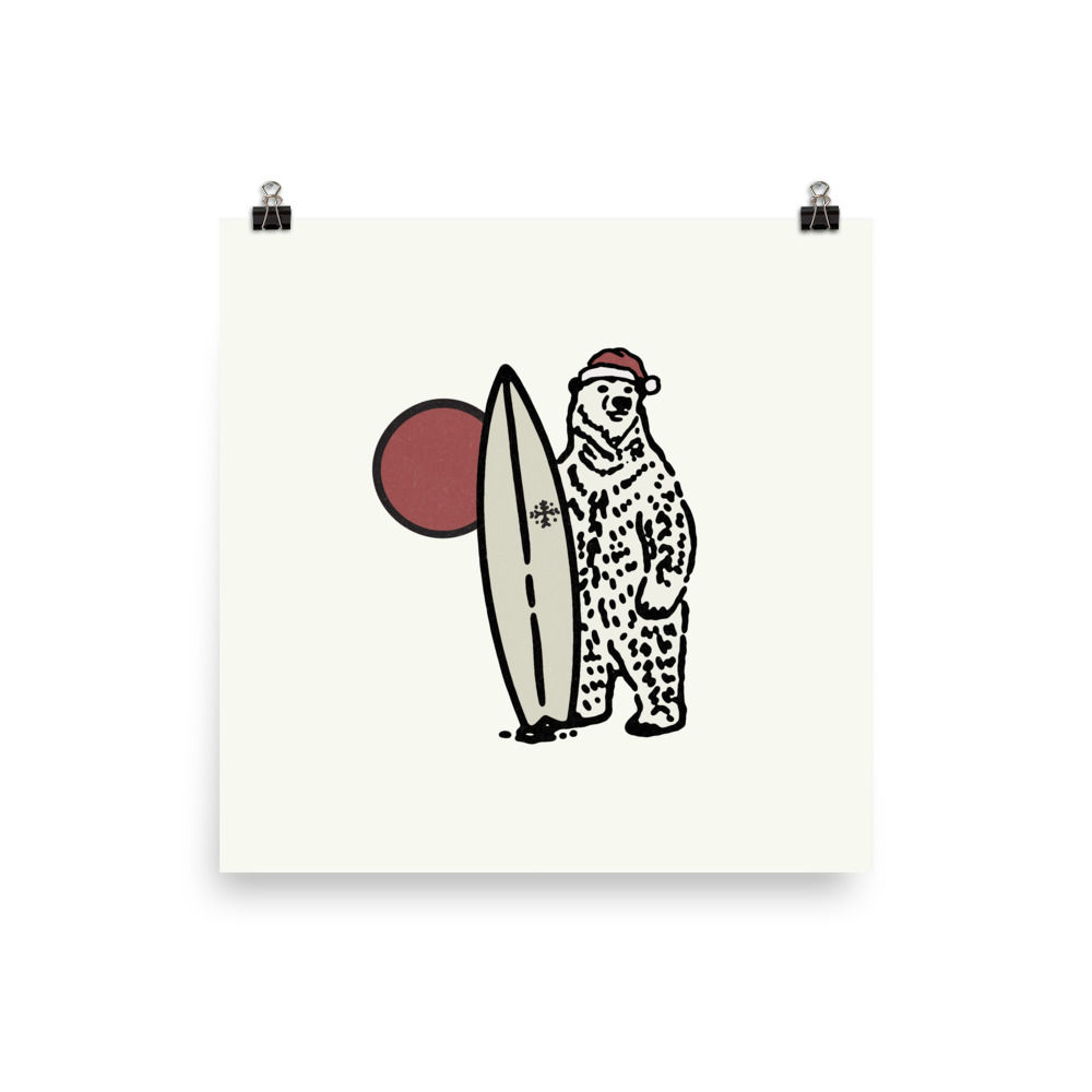 Surf Polar Bear Print