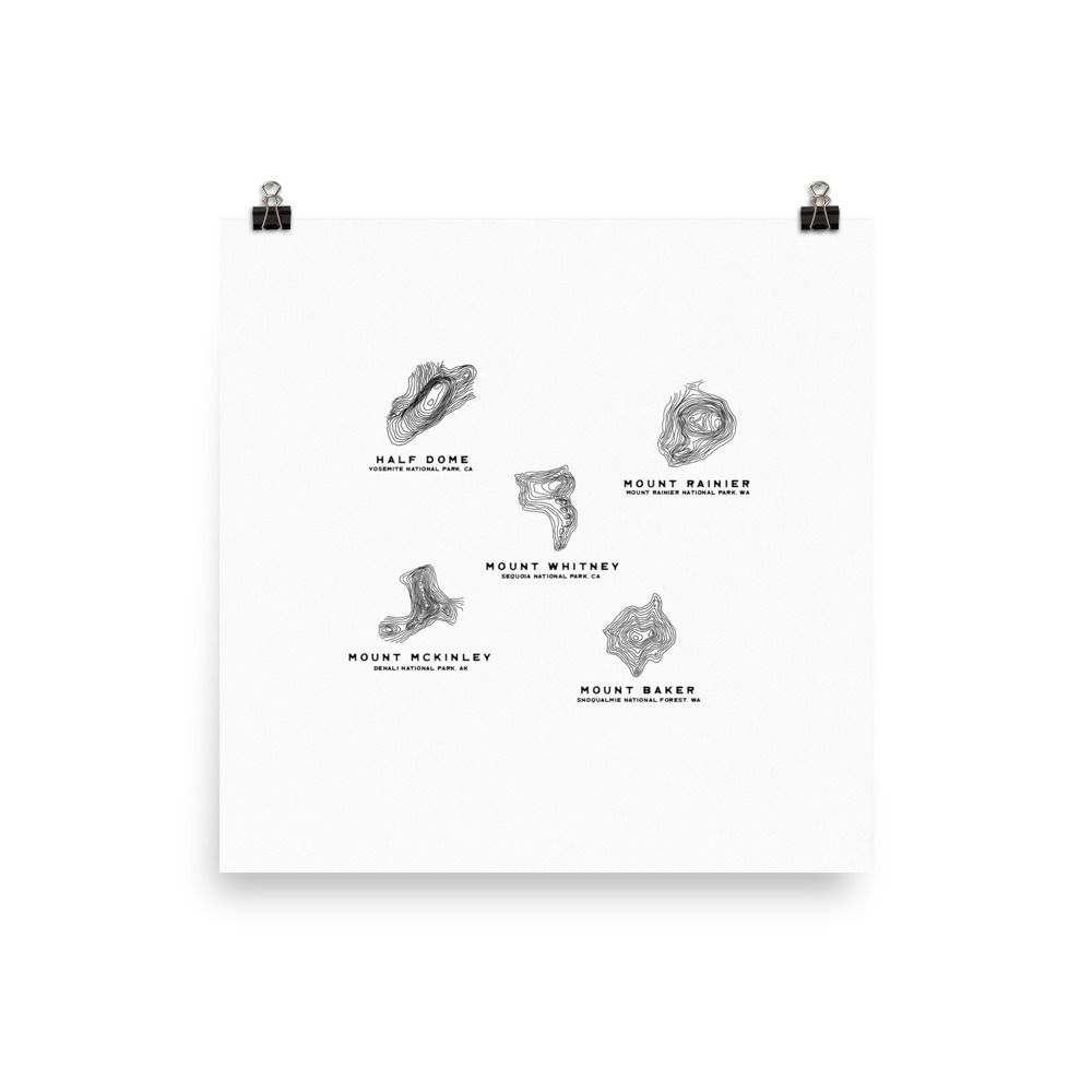Topographic, Mountain Map Print