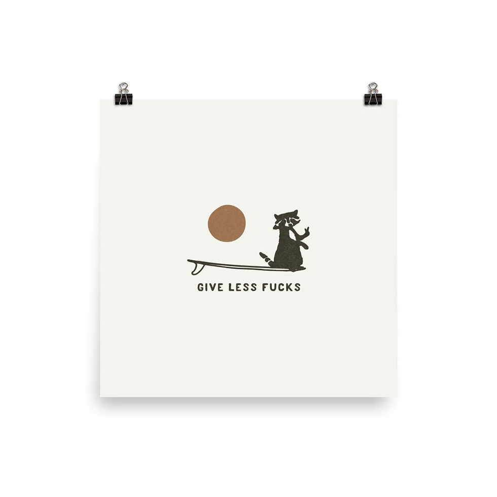Thumbnail: Surf Raccoon - Give Less F**** Print