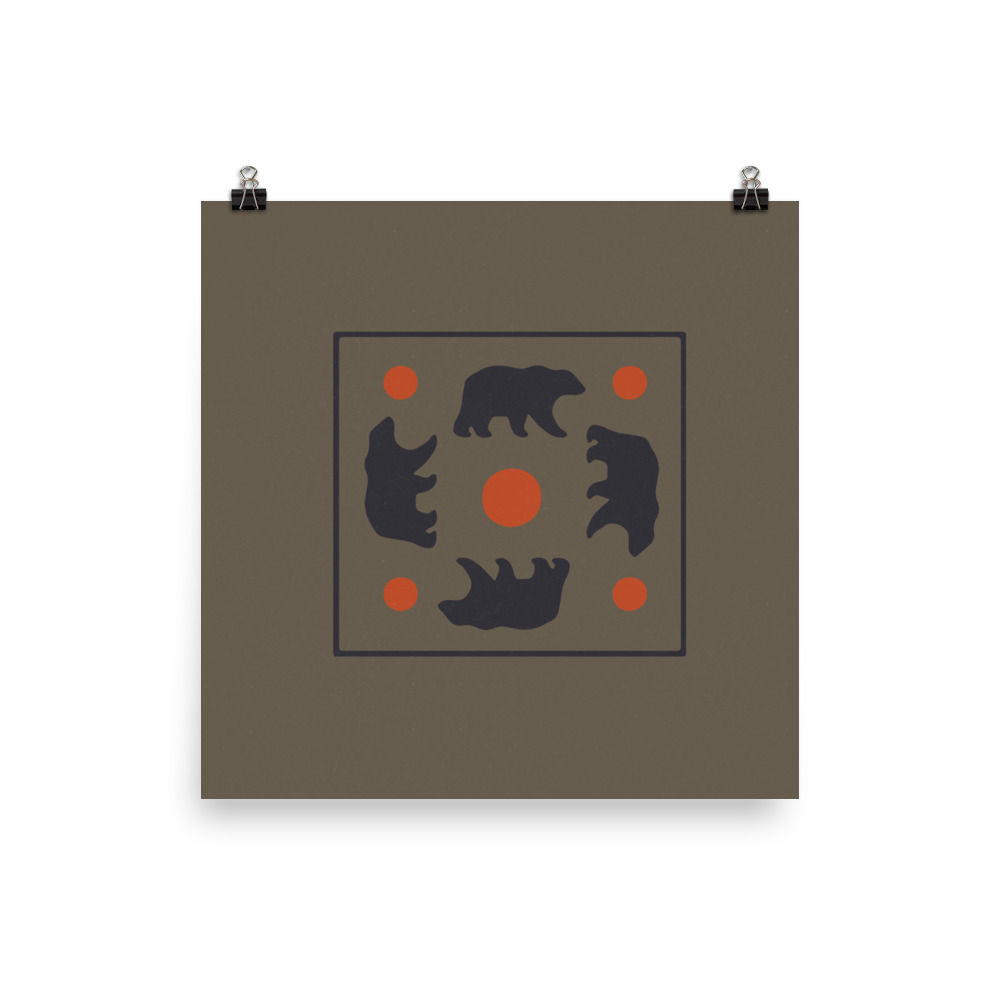 Bear, Compass Print