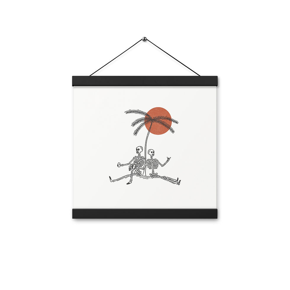 Thumbnail: Palm Tree Skeletons, Hanging Print