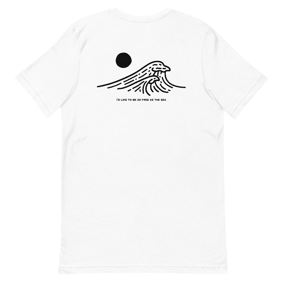 Thumbnail: Waves, I'd Like To Be As Free As The Sea - Unisex t-shirt