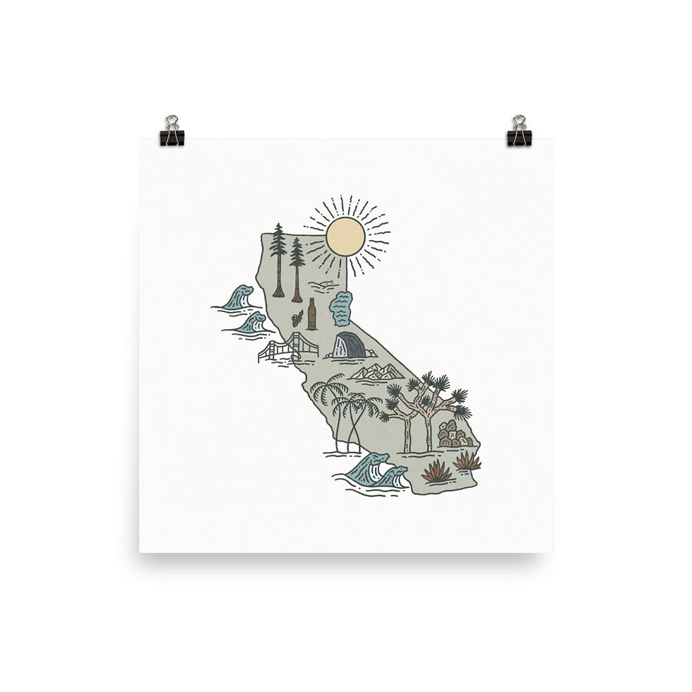 California - State Map Print