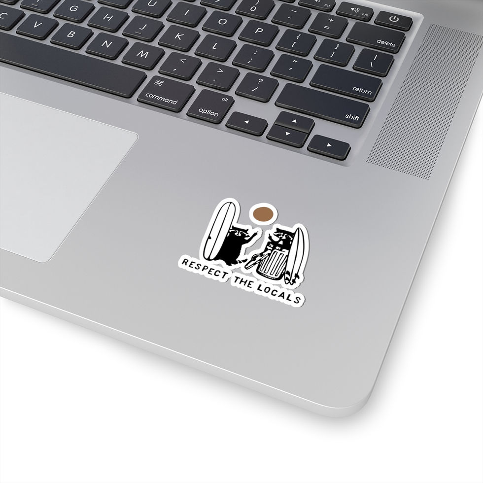 Thumbnail: Surf Raccoon - Respect the Locals Sticker