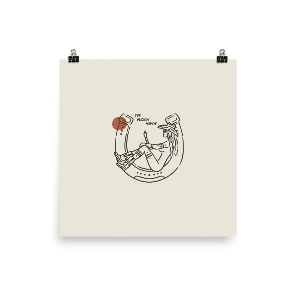 Yee Haw Cowgirl Print