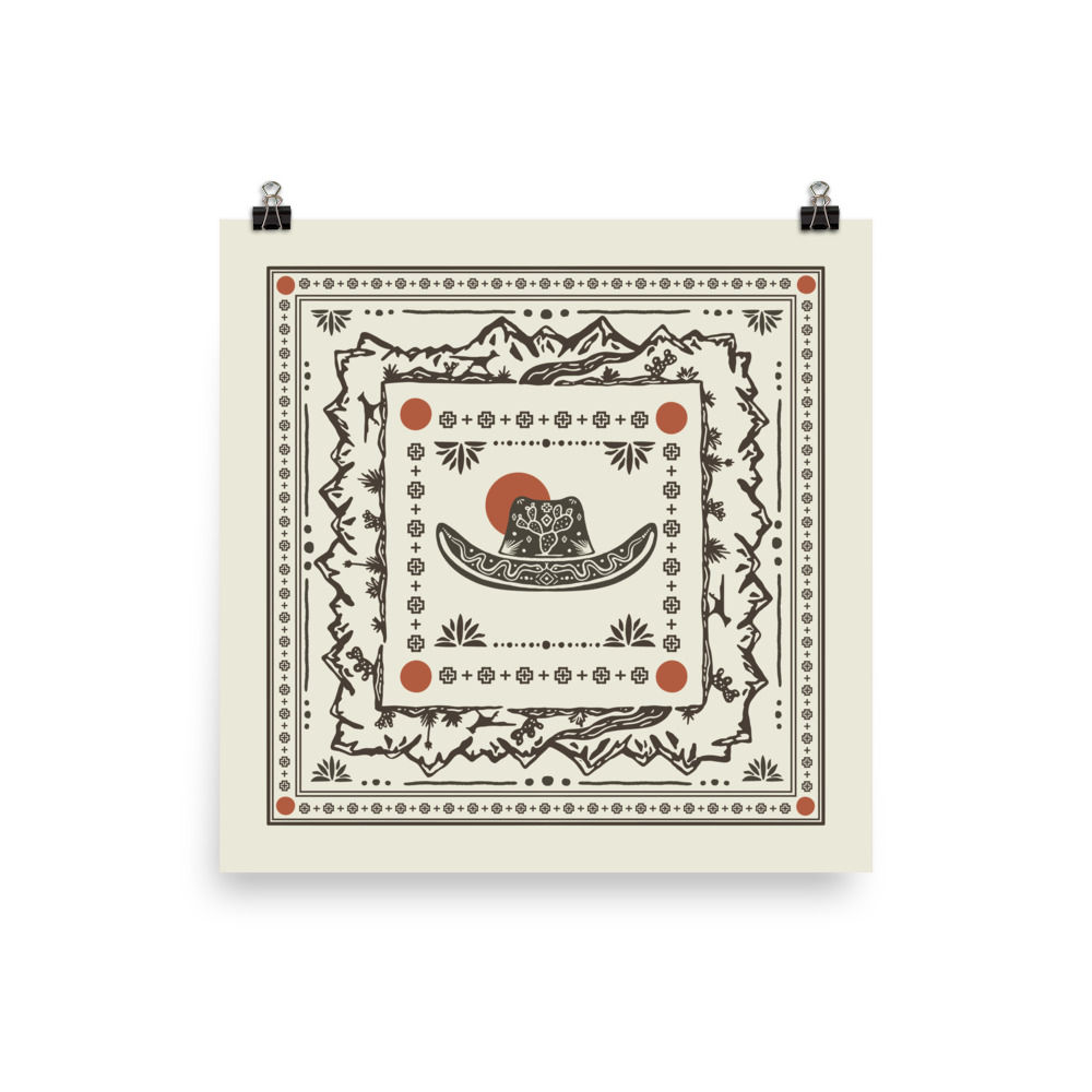 Western Print - Cowboy Hat