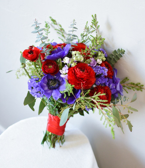 Red and Purple Bridal Bouquet