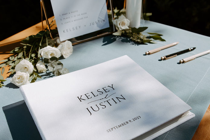 welcome table blue linen
