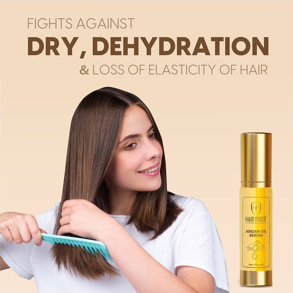 Thumbnail: Hair Fixer Argan Oil Serum 50ml bottle for frizz control, heat protection, and hair shine