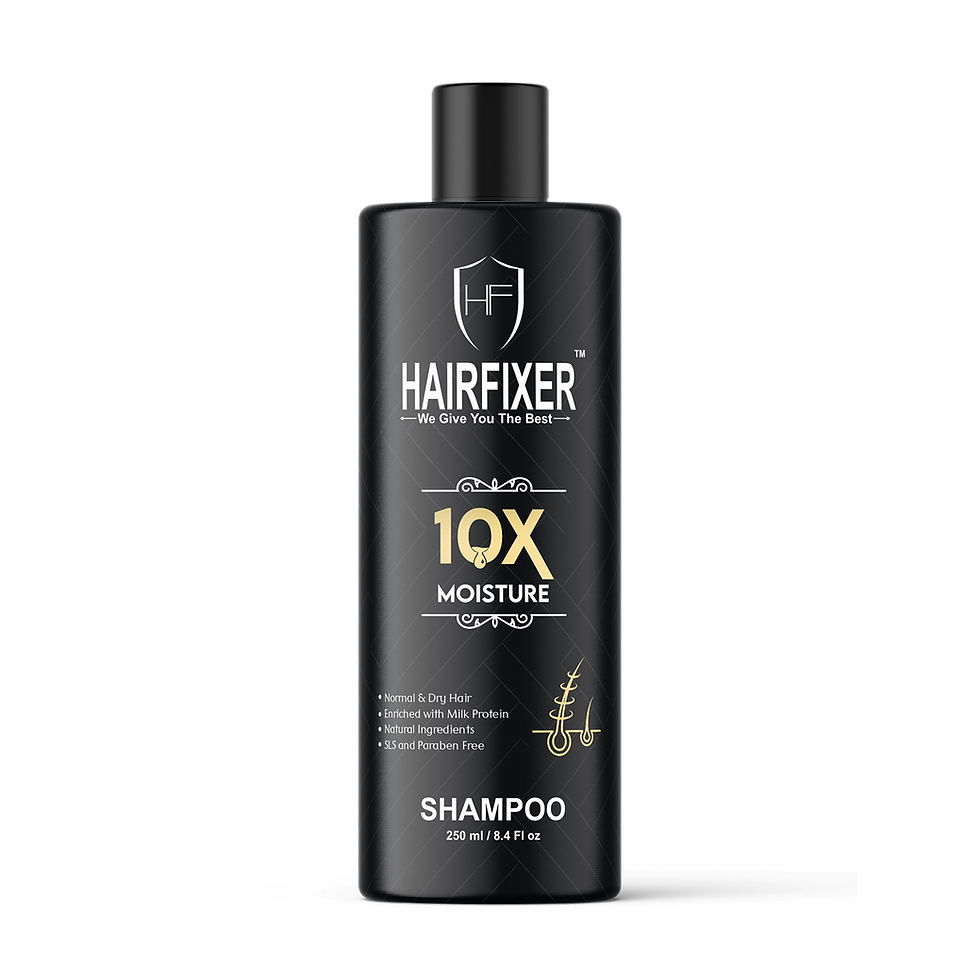Hair Fixer 10x Moisturizer Shampoo bottle for intense hair hydration and repair