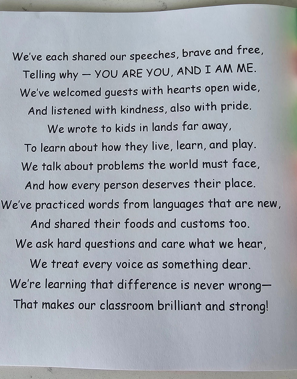....this is a page from "YOU ARE YOU, I AM ME