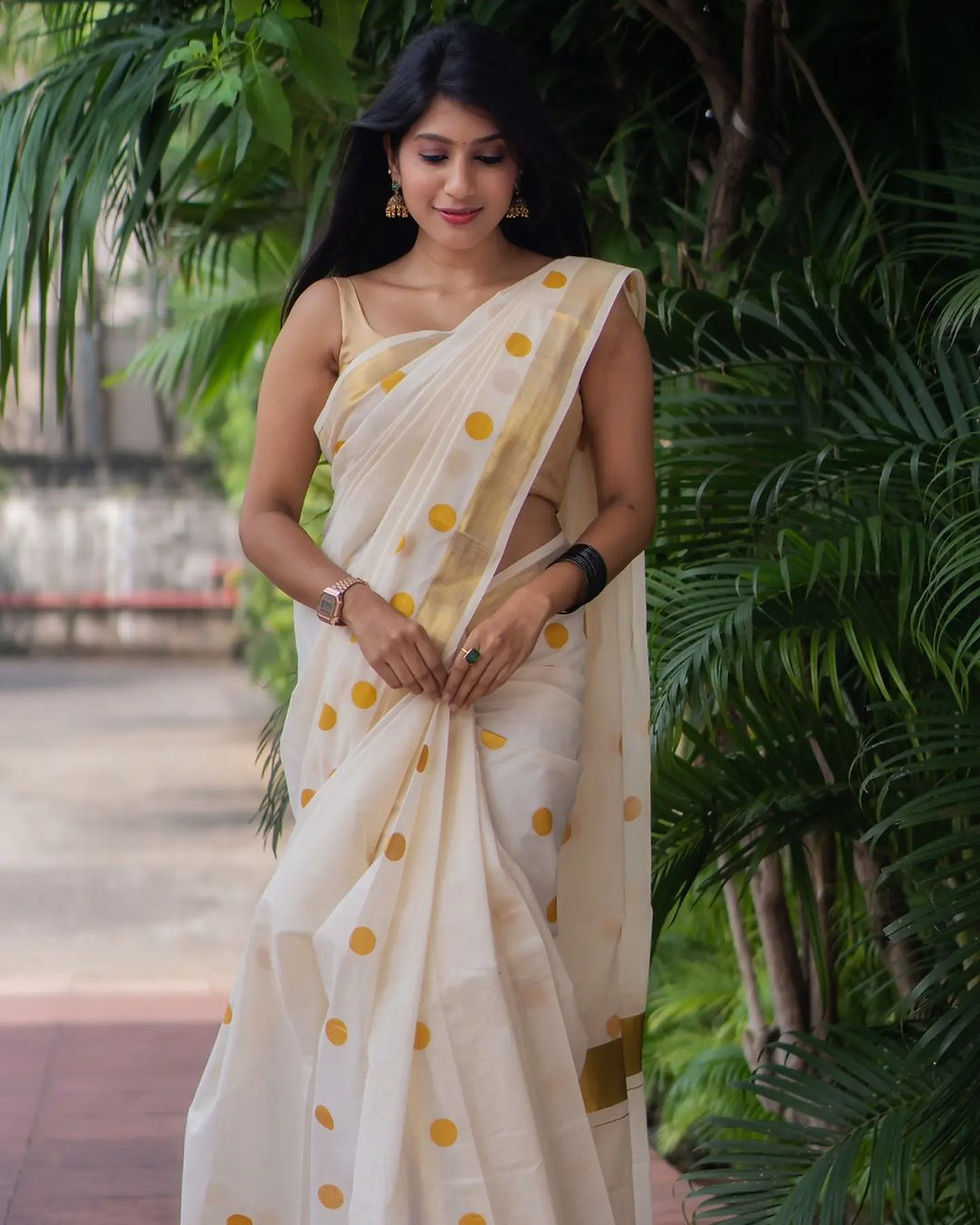 Thumbnail: Golden Polka Dot Sarees