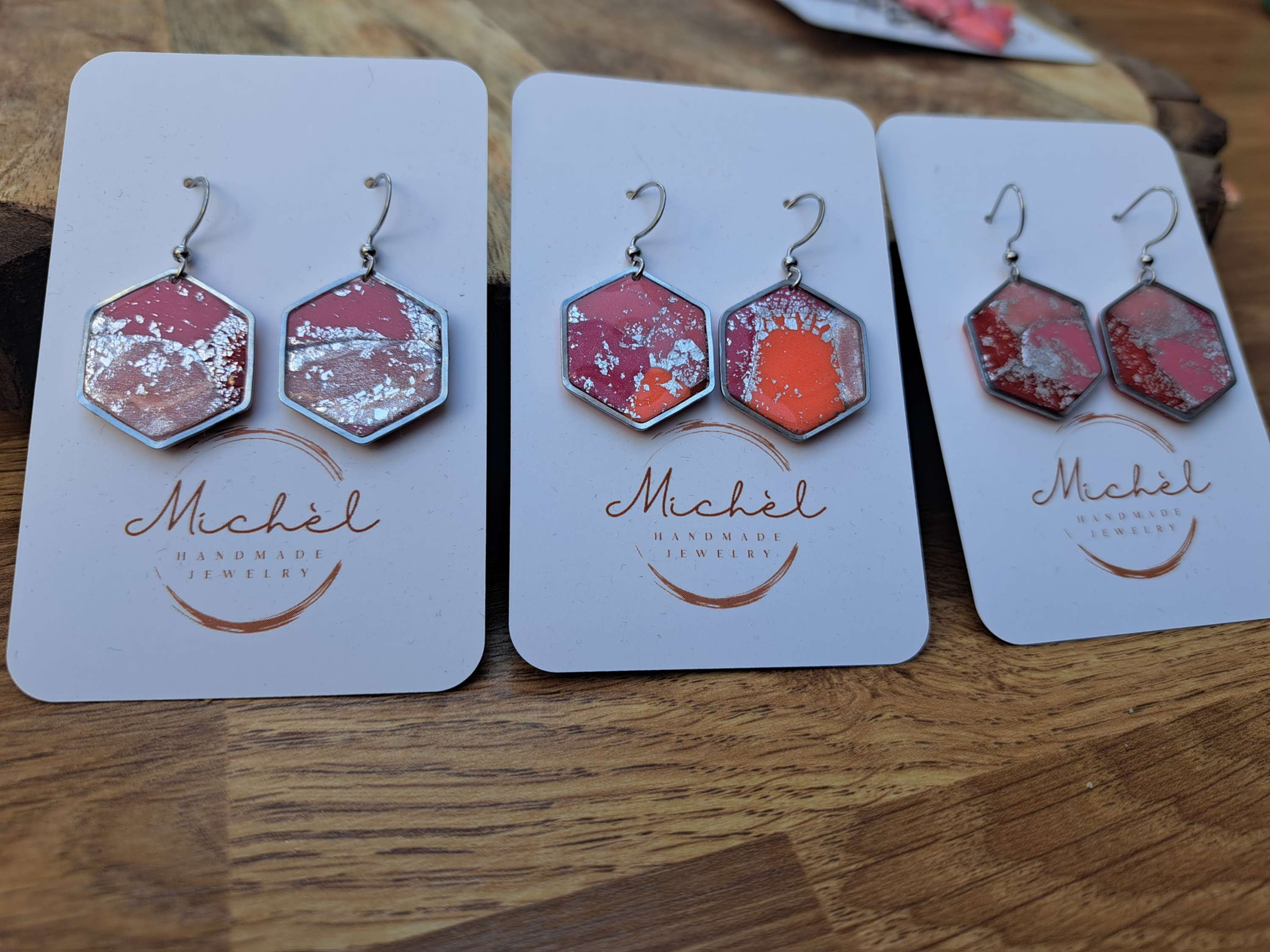 Fiery collection silver hexagons 