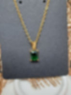 Thumbnail: Ketting stainless steel groene zirkonia 