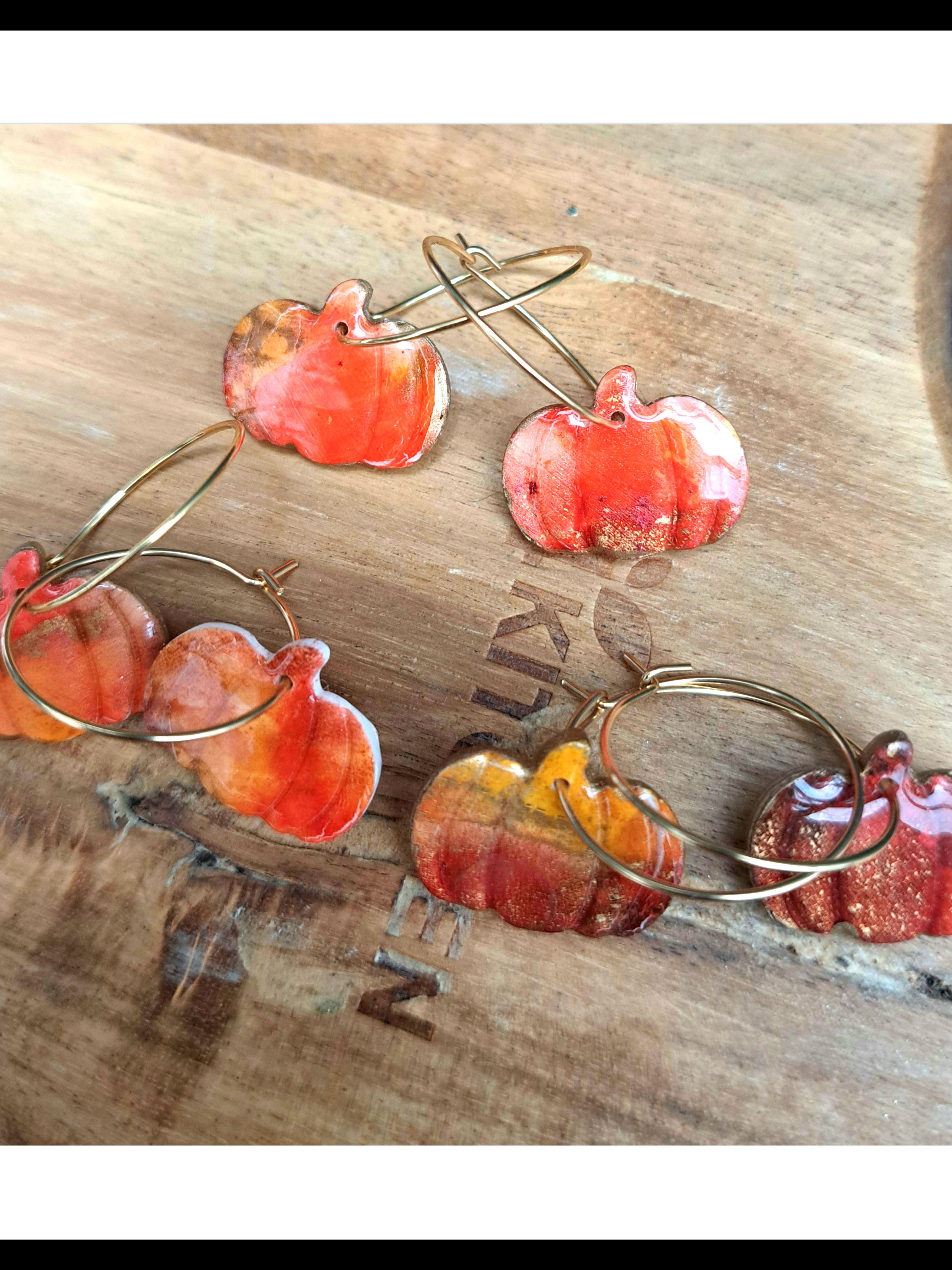 Autumn ink pumpkin creolen