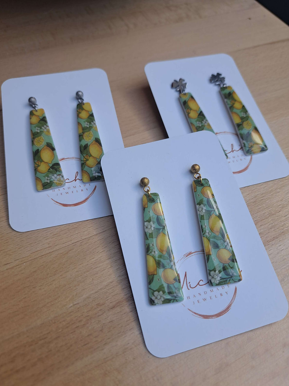 Thumbnail: Citroen Oorbellen Trapezium – Zomerse Statement Earrings