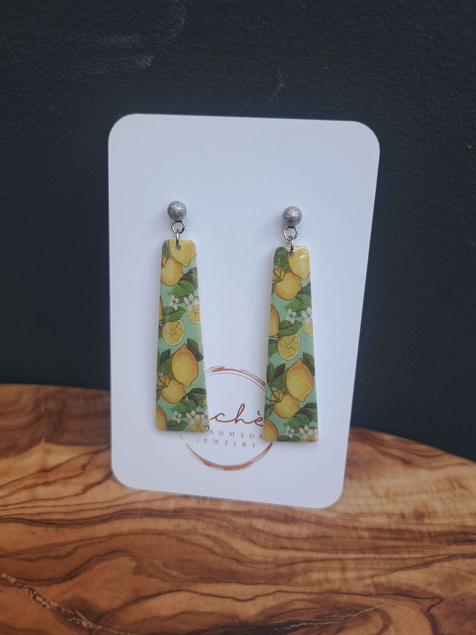 Thumbnail: Citroen Oorbellen Trapezium – Zomerse Statement Earrings