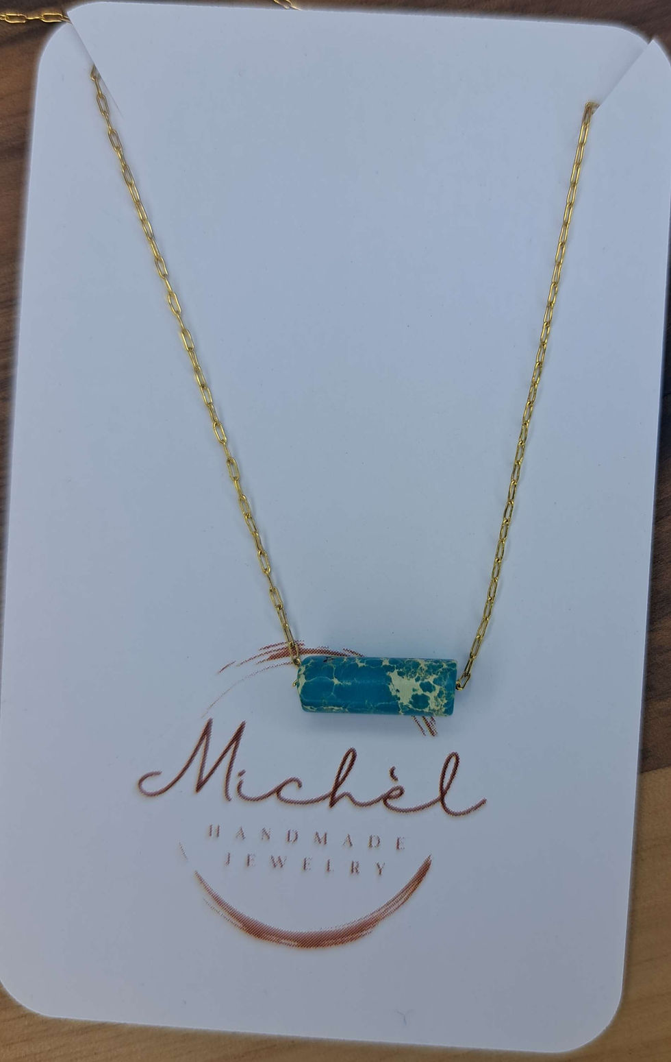 Thumbnail: Ketting turquoise natuursteen bar