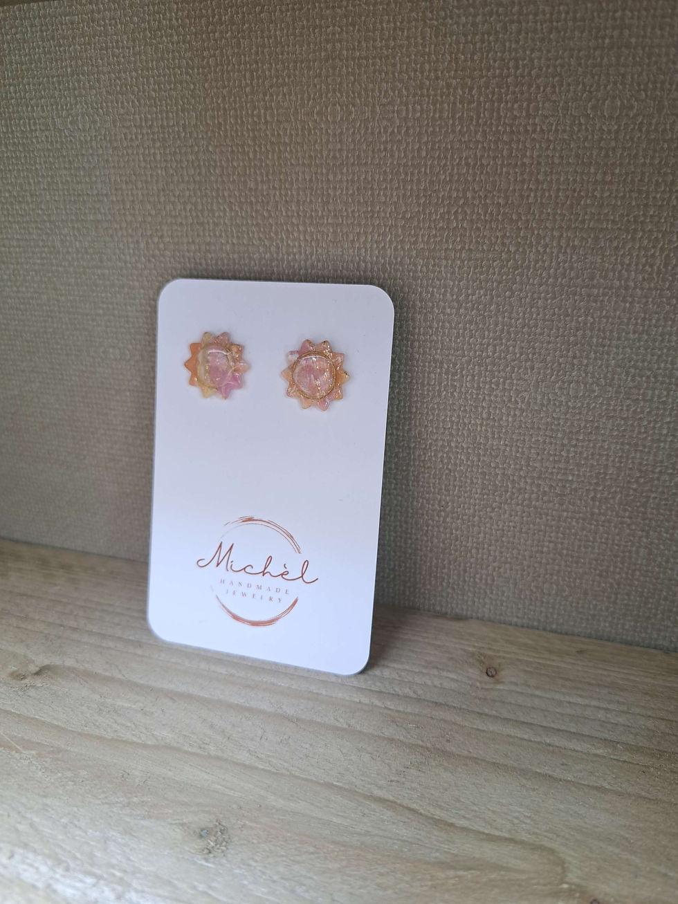 Thumbnail: Pink/orange agaat collectie zonnige studs