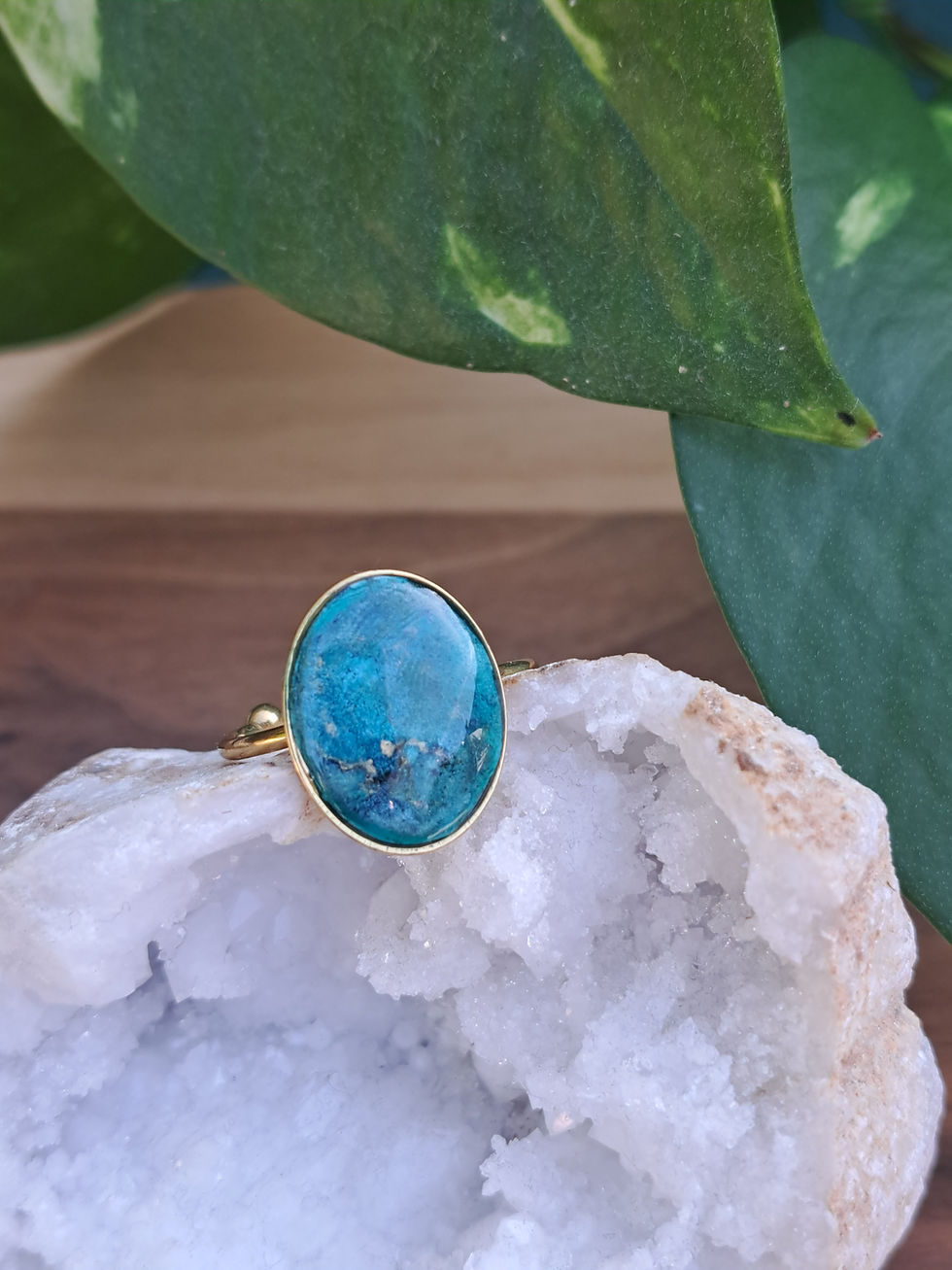 Thumbnail: Blue green ink gold ring 6