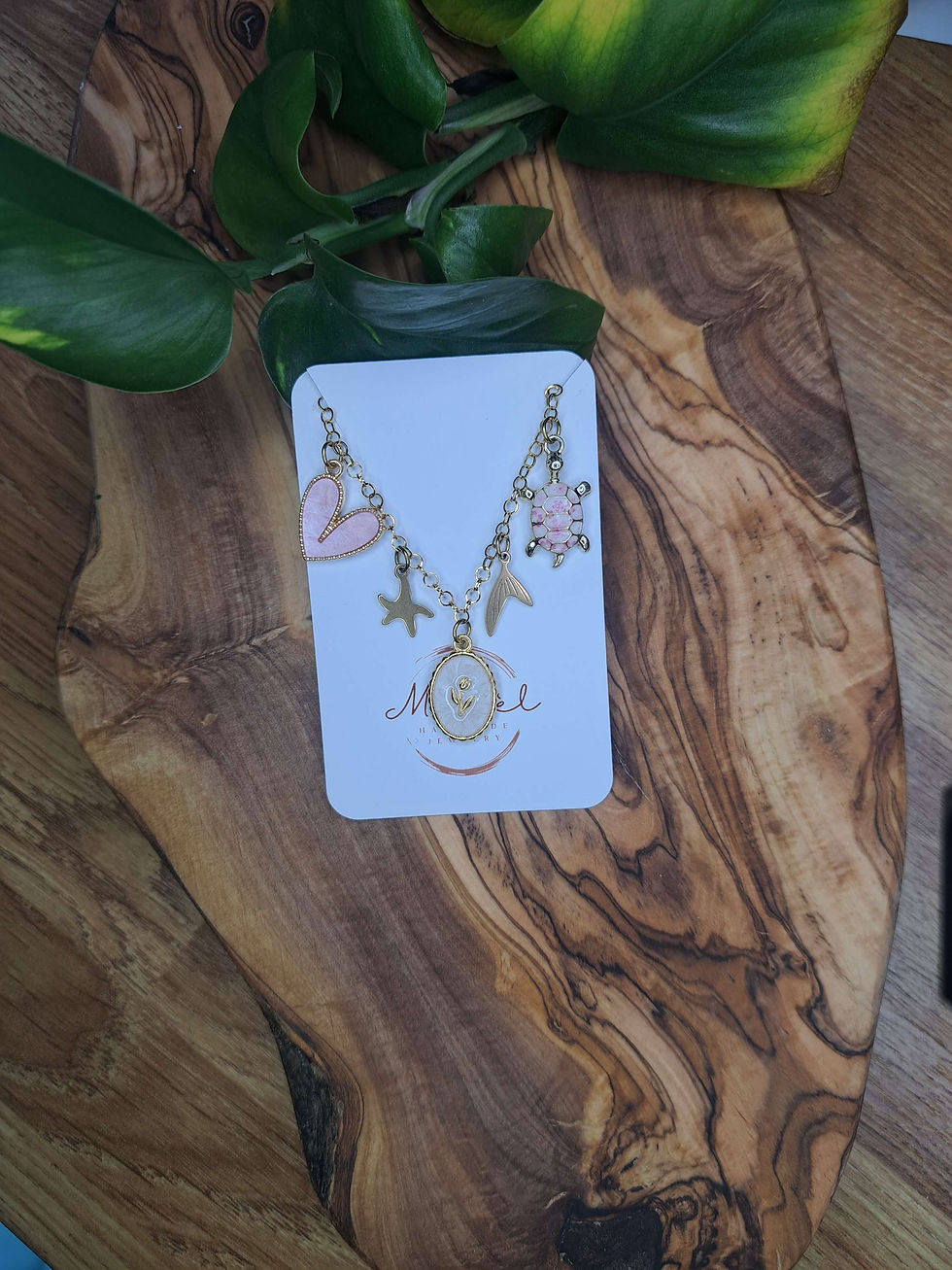 Thumbnail: Bedelketting wit roze