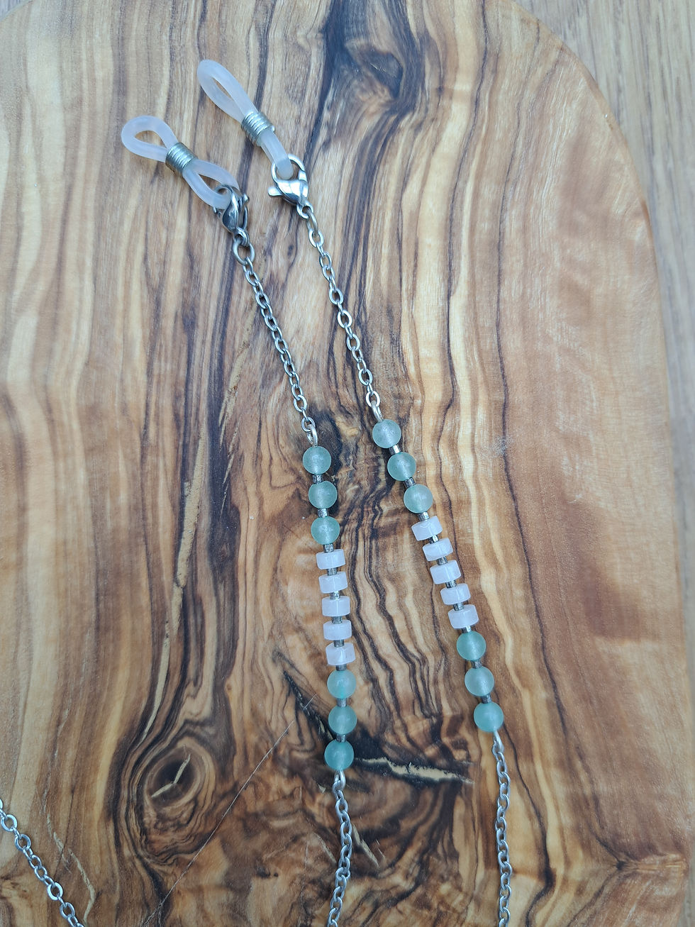 Thumbnail: Zonnebril Ketting Aventurijn – Maansteen Brillenkoord Handgemaakt