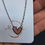Thumbnail: Pink/orange agaat collectie heart ketting zilver 1