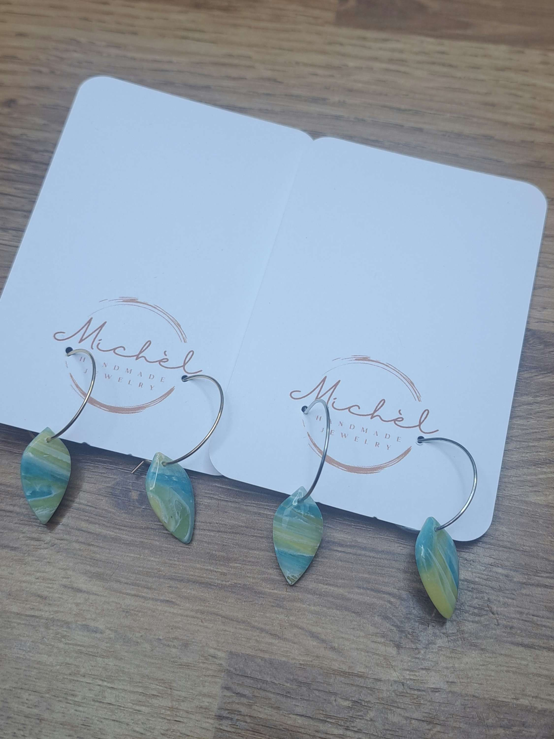 Spring agate collection druppel hoops