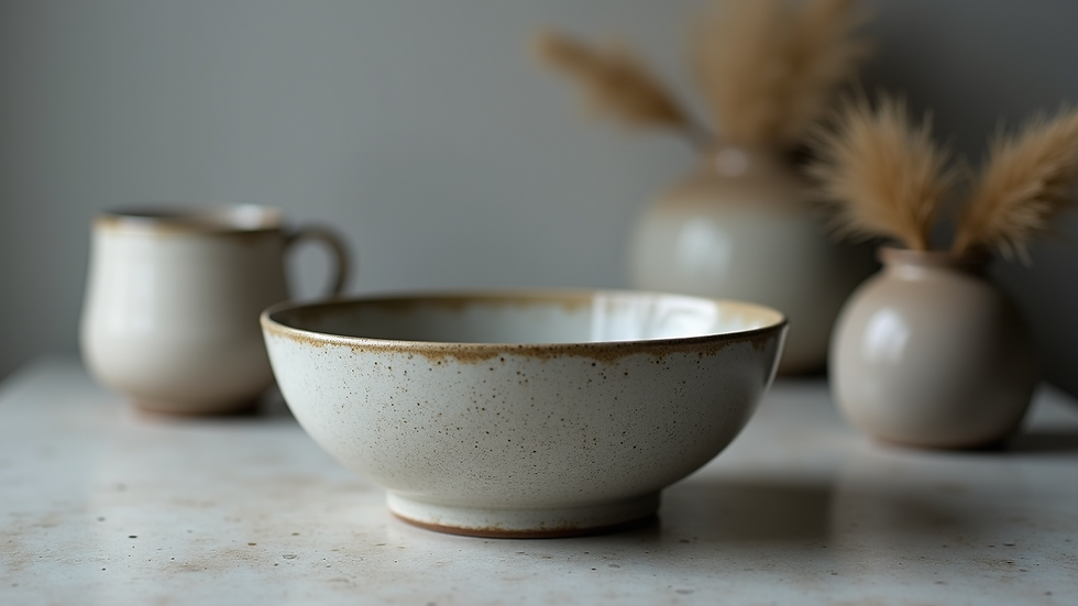 Close-up view of a beautifully crafted Nordic Grey ceramic bowl
