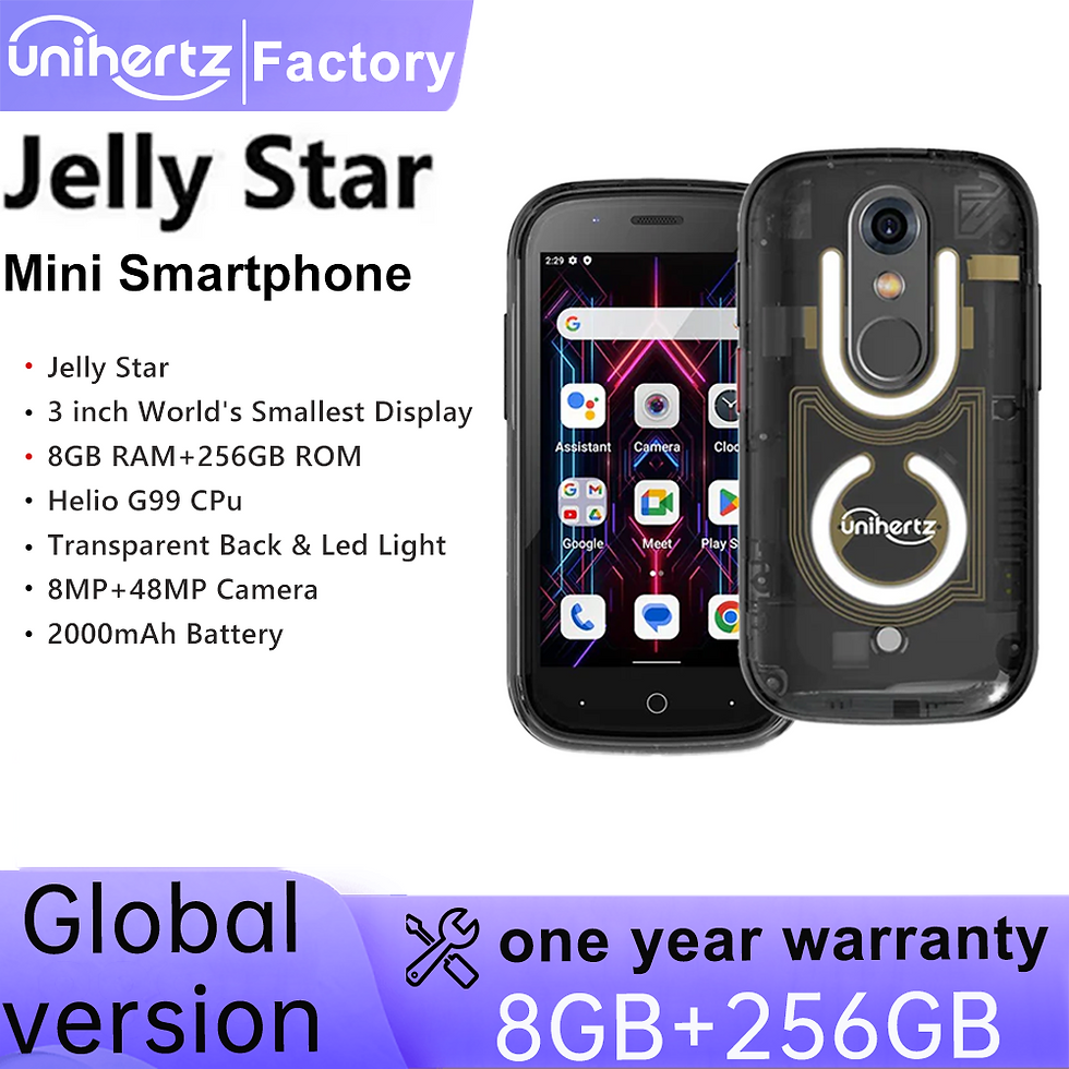Unihertz Jelly Star Smallest Android 13 Smartphone 8GB 256GB Led Light Transpare