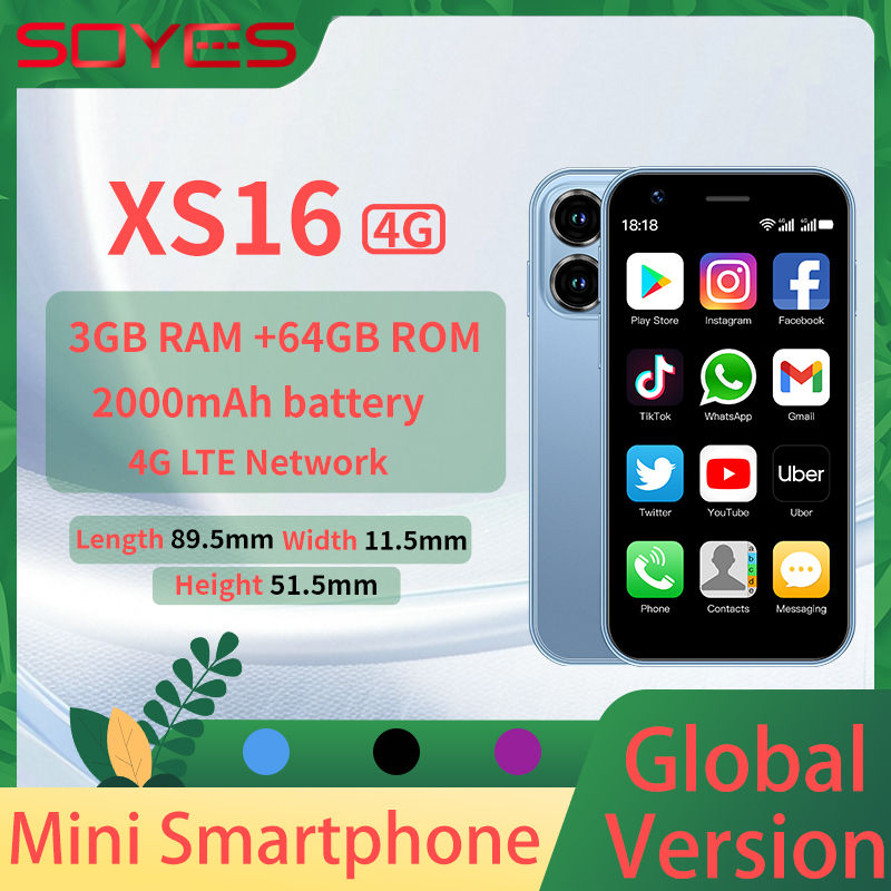 SOYES XS16 Mini 4G LTE mini Smartphone 3.0inch 3GB RAM 64GB ROM Android 10.0 5MP