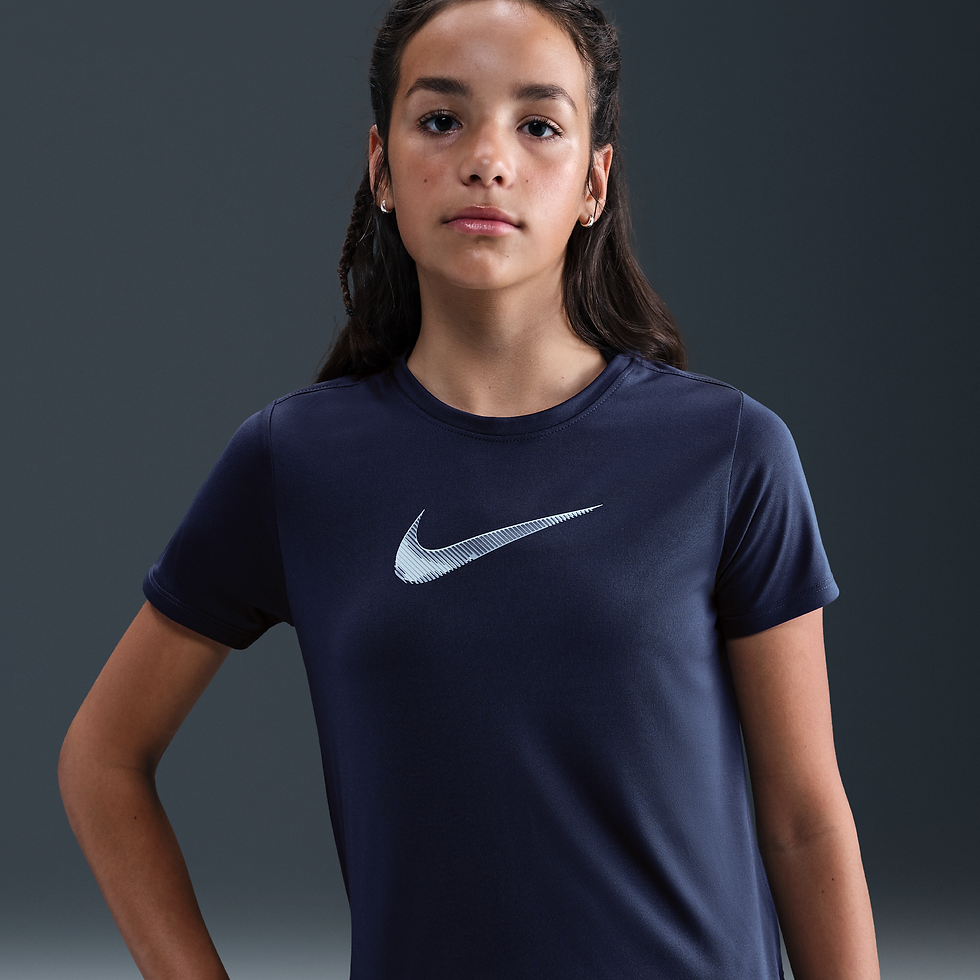 Playera de manga corta para niña Nike One Classic - Azul - 50% Poliéster recicla