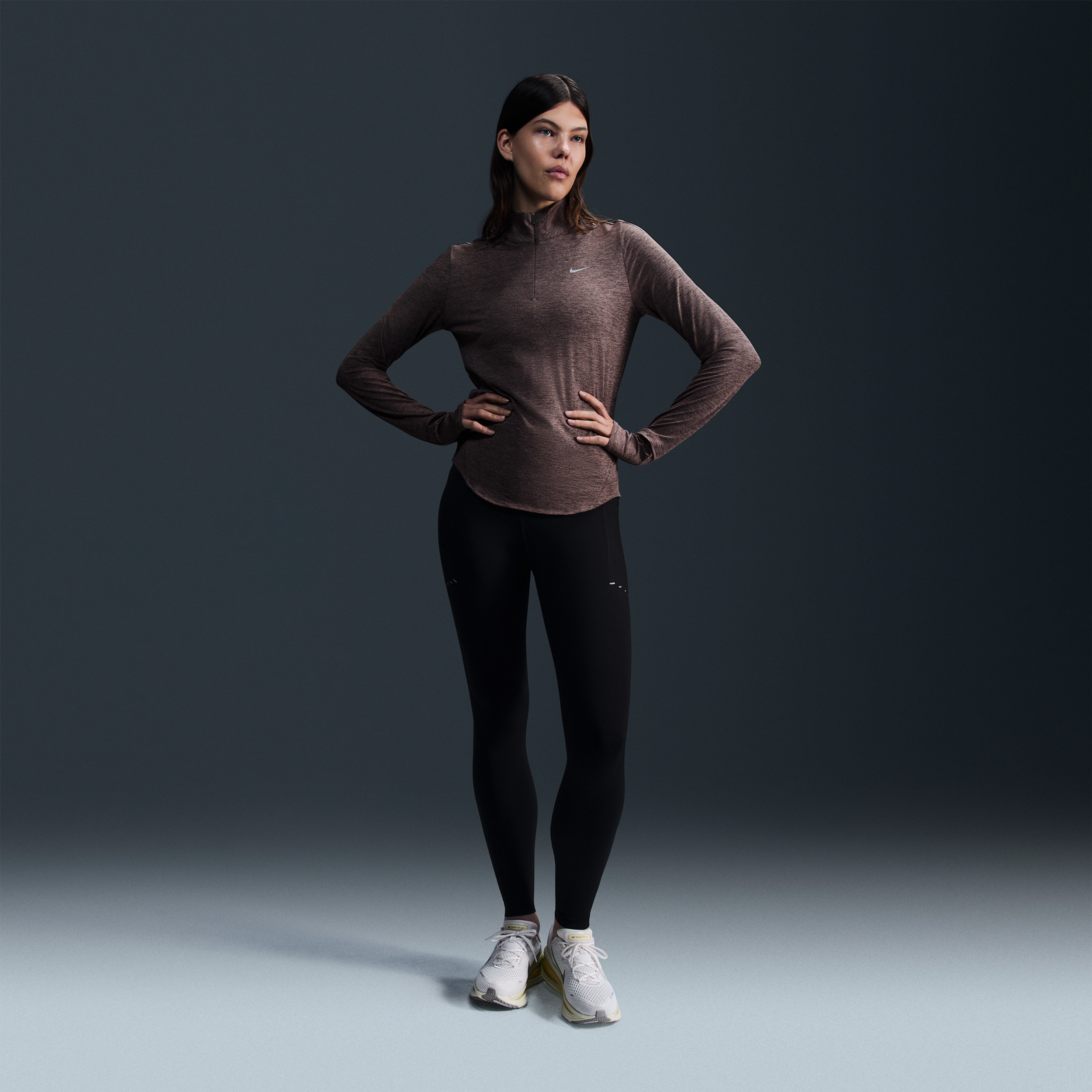 Leggings de correr de tiro alto de 7/8 con bolsillos para mujer Nike Swift - Neg
