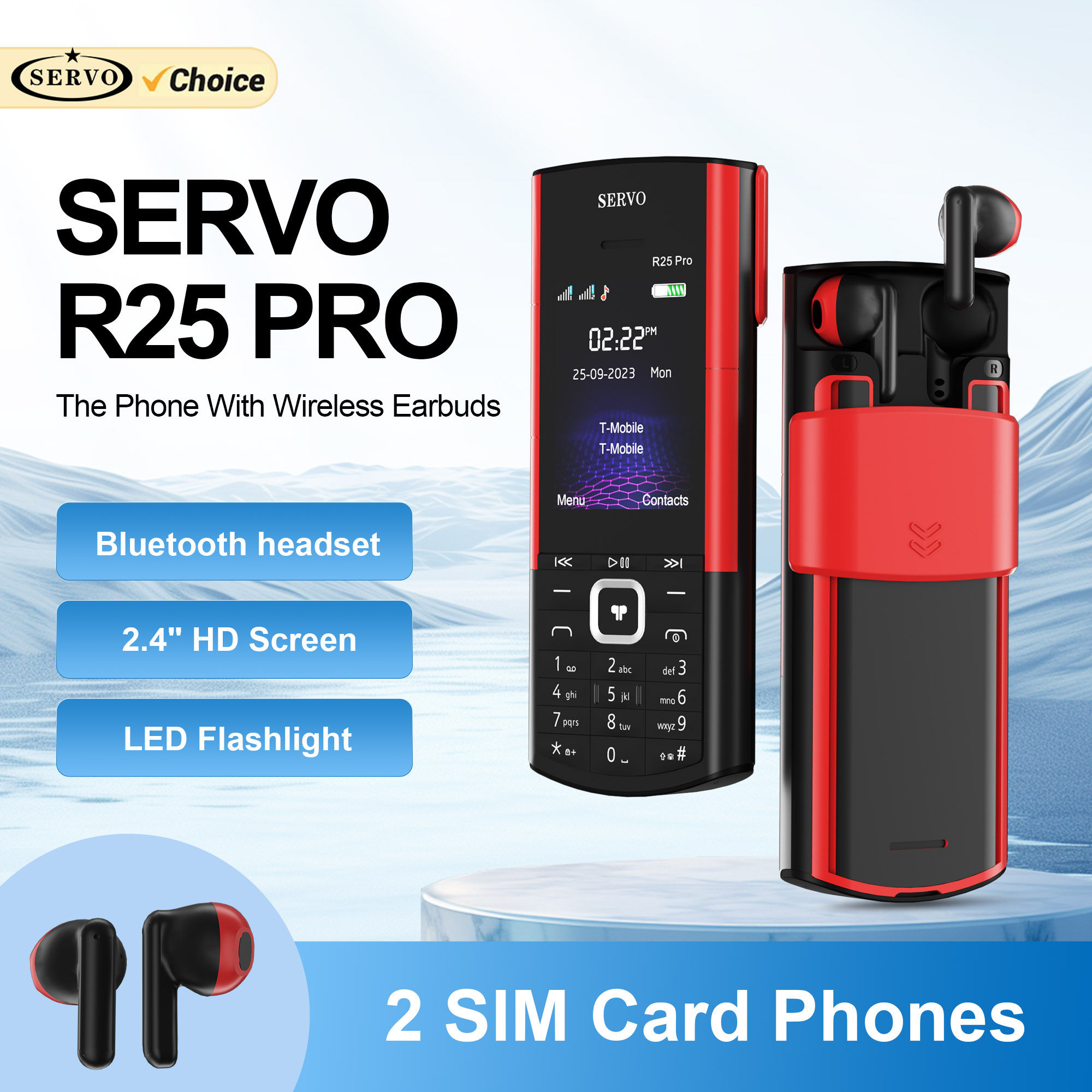 SERVO R25 PRO Mobile Phone Dual SIM Standby Call Recording Speed Dial Blacklist