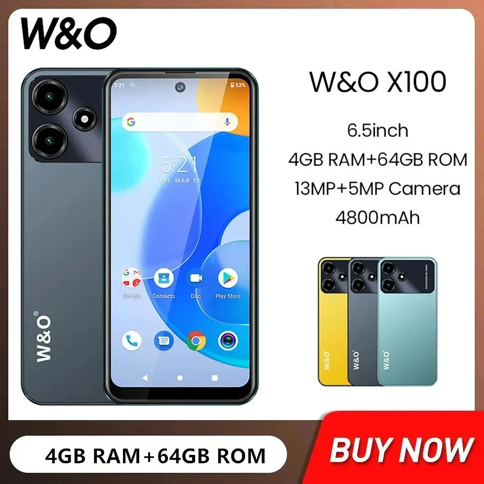 W&O X100 Ultra-Thin 4G Smartphones Quad Core 4GB+64GB 6.528Inch HD+ Display Andr