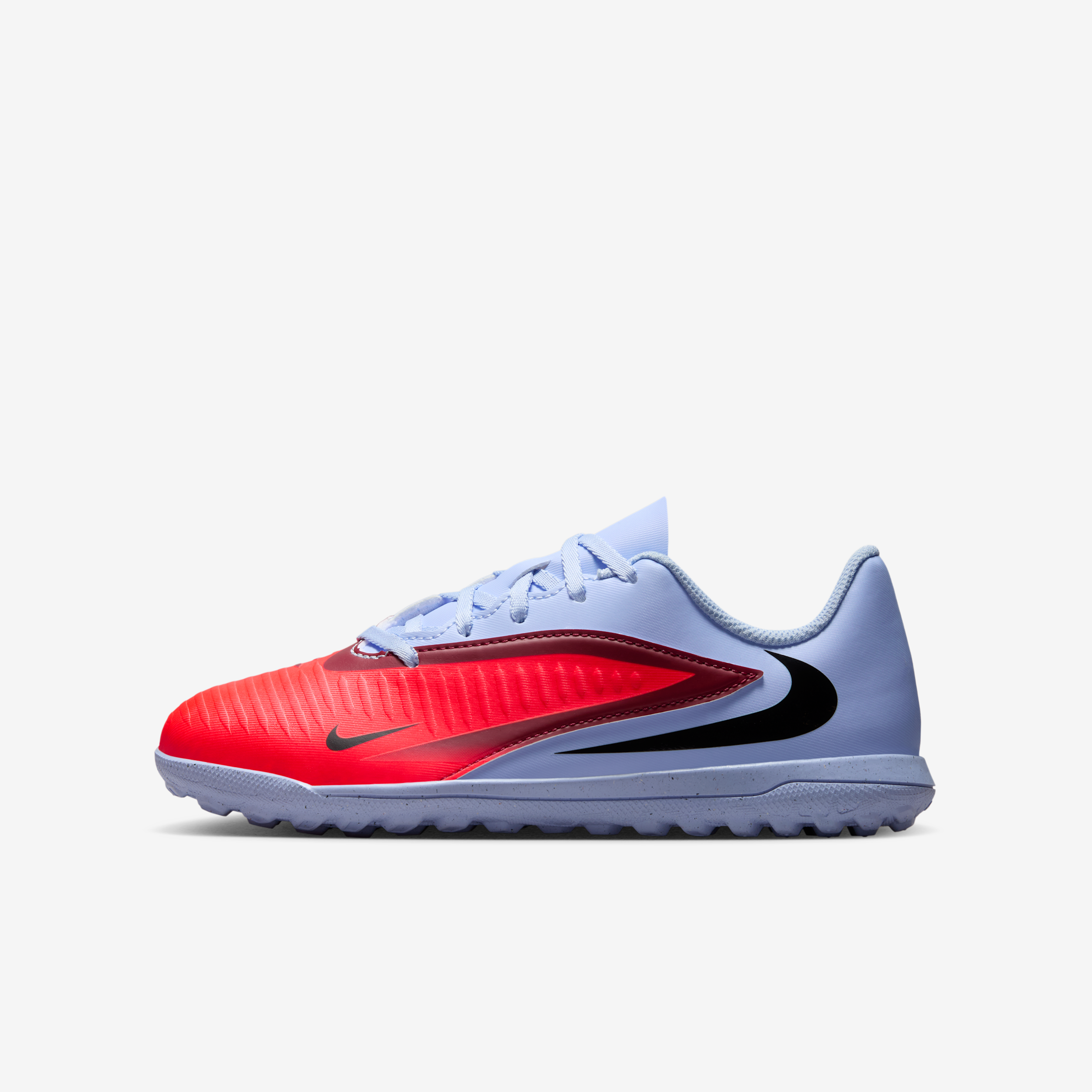 Tacos de fútbol para pasto sintético (turf) para niños grandes Nike Jr. Phantom