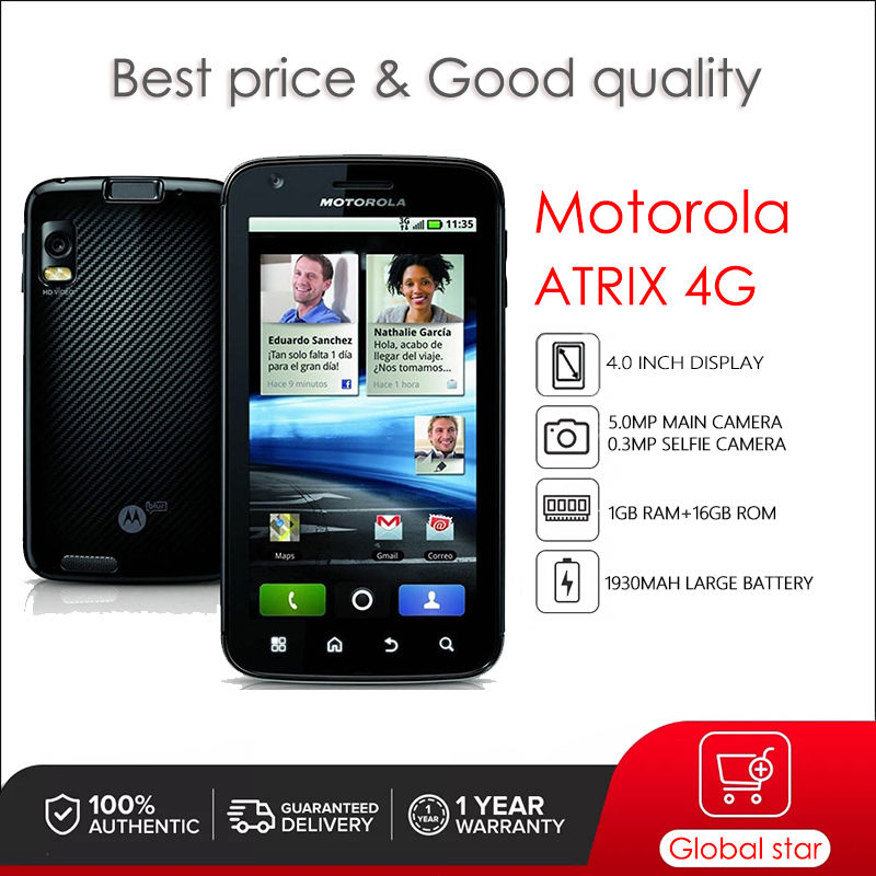 Original Motorola ATRIX 4G MB860 Unlocked Refurbished Mobile Phone GSM 850 / 900
